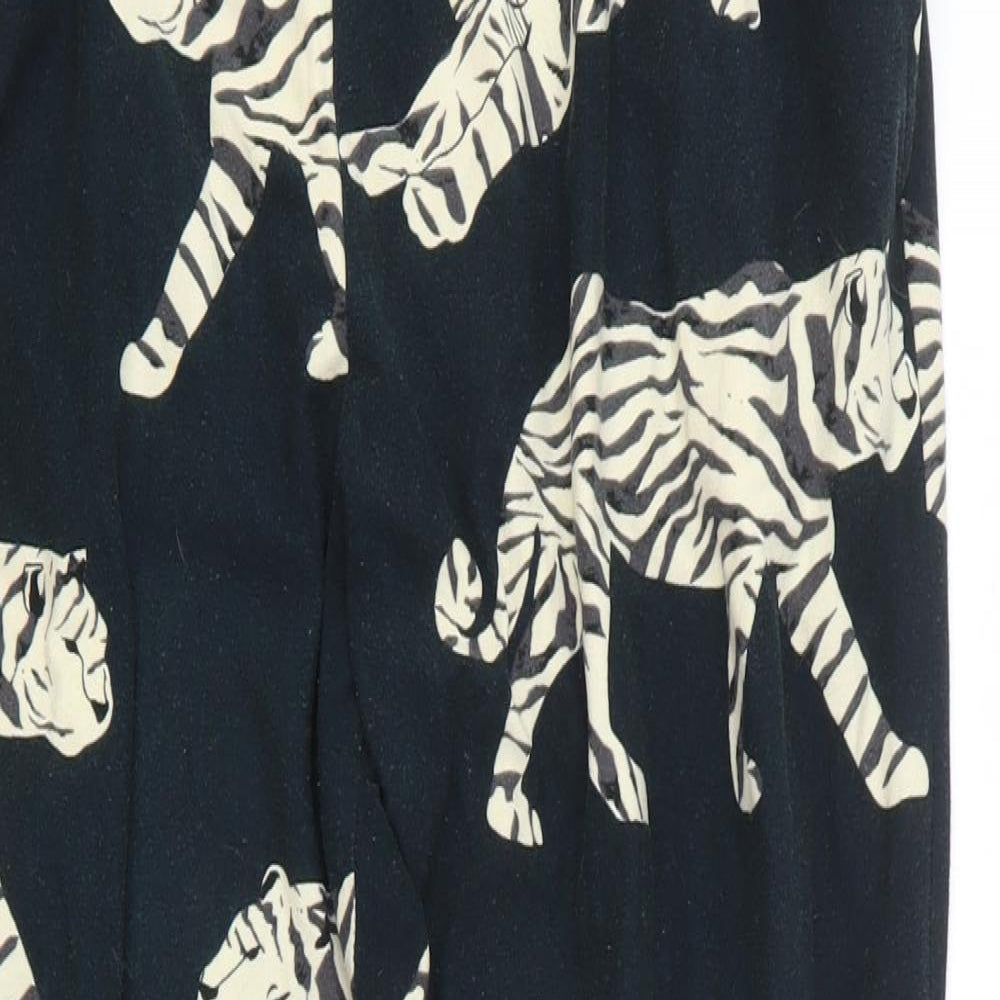 NEXT Mens Green Geometric Polyester Lounge Pants Size L - Tiger Print