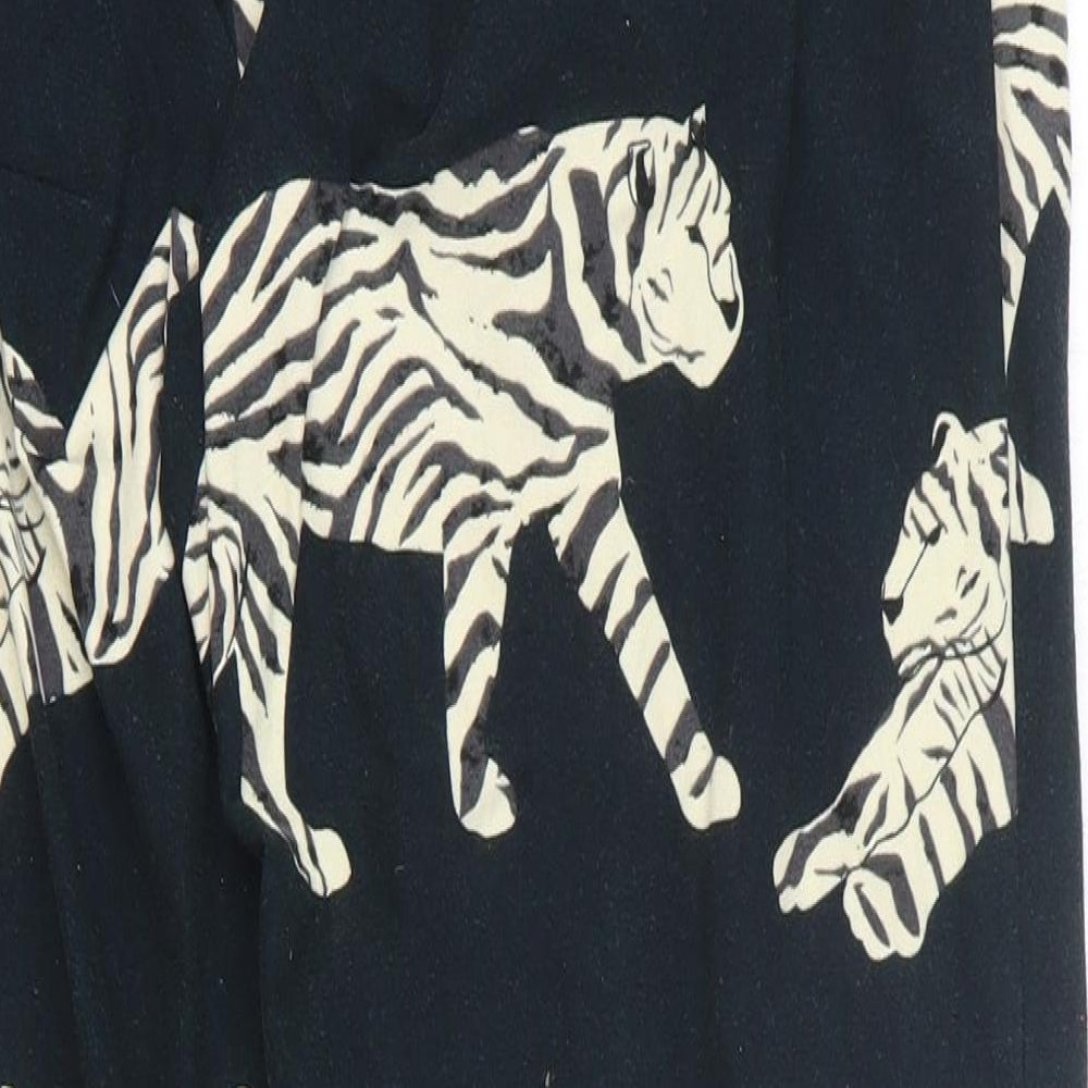NEXT Mens Green Geometric Polyester Lounge Pants Size L - Tiger Print