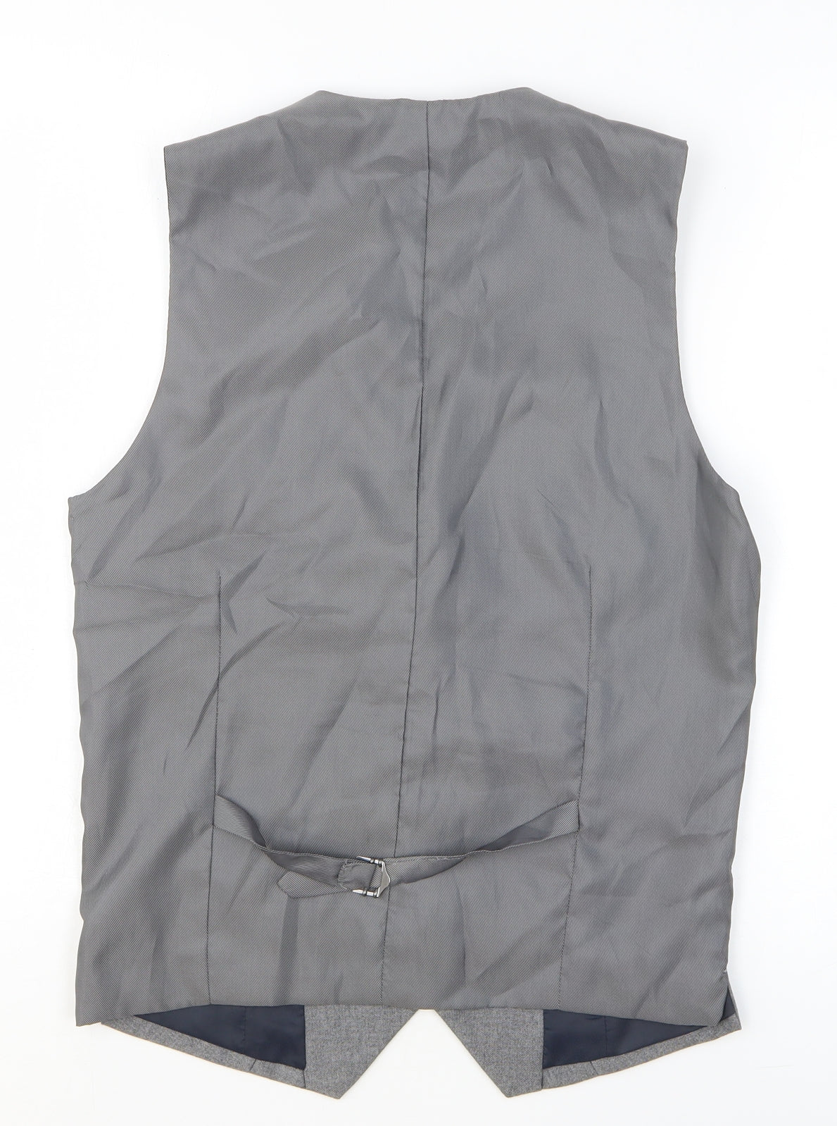 Primark Mens Grey Polyester Jacket Suit Waistcoat Size S