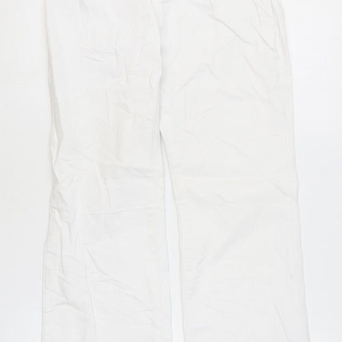 Per Una Womens White Cotton Straight Jeans Size 8 L29 in Regular Zip