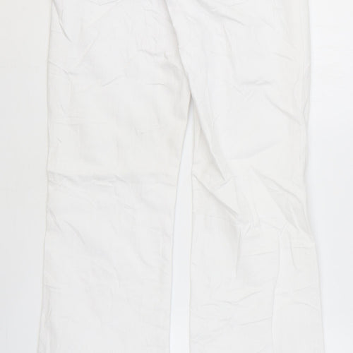 Per Una Womens White Cotton Straight Jeans Size 8 L29 in Regular Zip