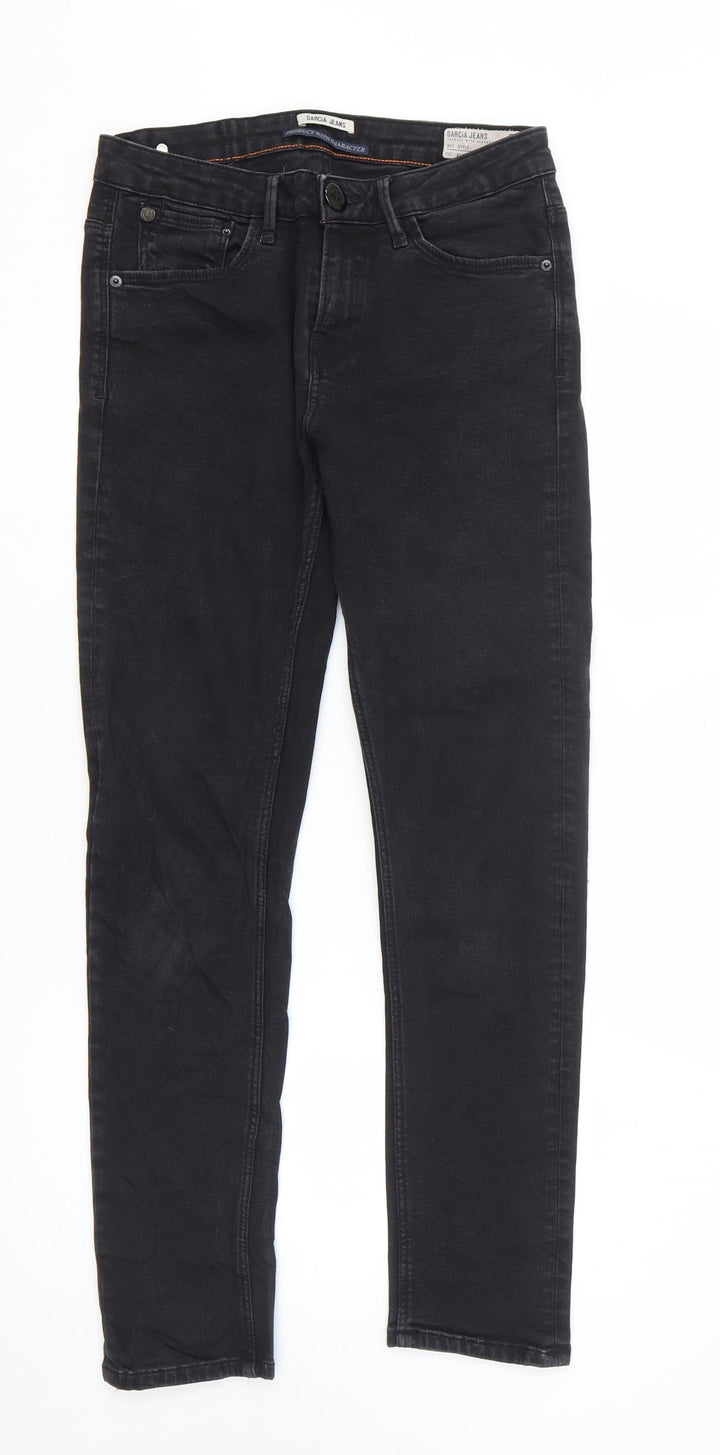 Garcia Jeans Mens Black Cotton Skinny Jeans Size 30 in L30 in Regular Zip