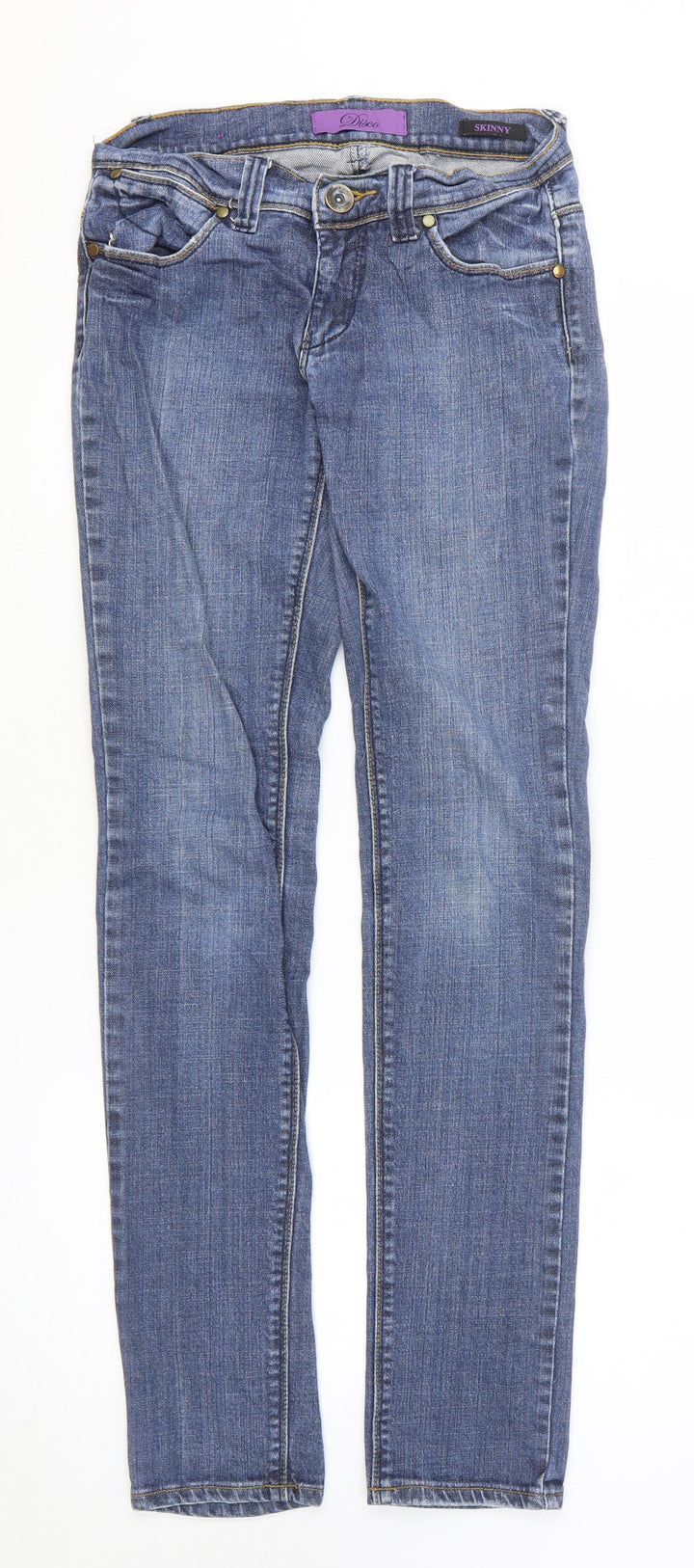 Disco Womens Blue Cotton Skinny Jeans Size 8 L31 in Slim Zip