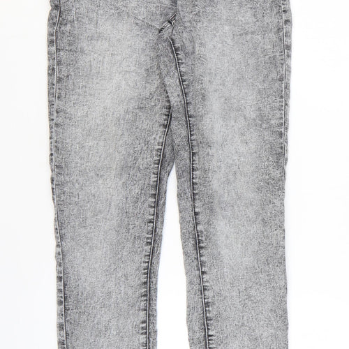 Denim & Co. Womens Grey Cotton Skinny Jeans Size 10 L27 in Regular Zip