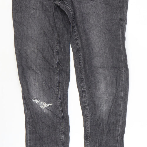 NEXT Womens Grey Cotton Skinny Jeans Size 6 L26 in Regular Zip