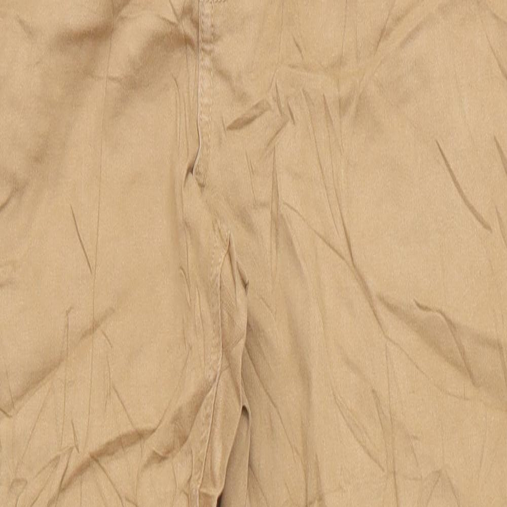 Marks and Spencer Womens Beige Cotton Straight Jeans Size 16 L27 in Regular Zip