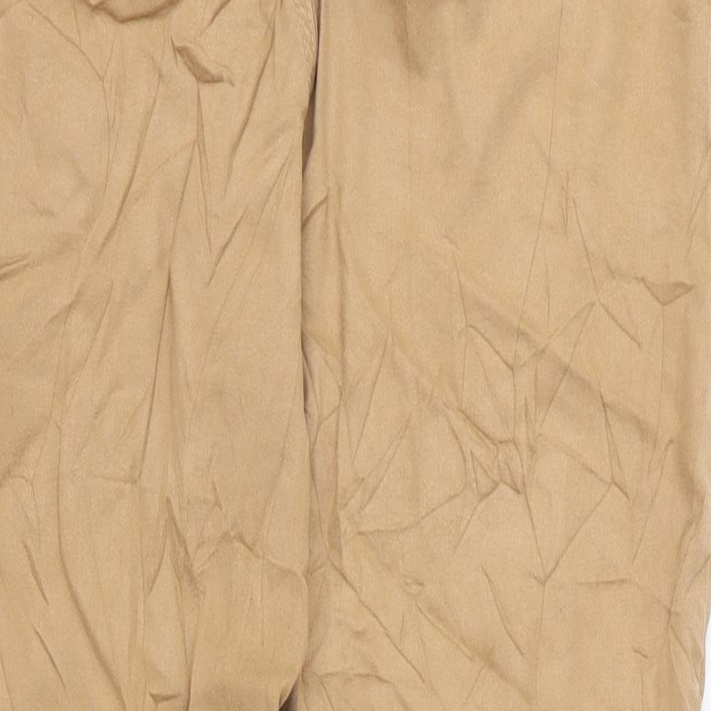 Marks and Spencer Womens Beige Cotton Straight Jeans Size 16 L27 in Regular Zip