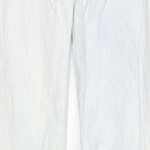 Bershka Womens Blue Cotton Straight Jeans Size 4 L31 in Regular Zip