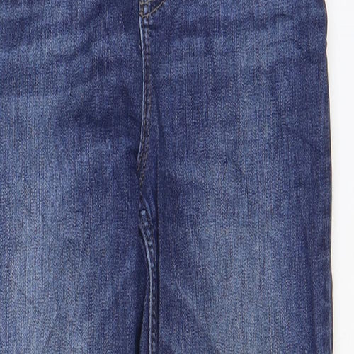 Marks and Spencer Womens Blue Cotton Skinny Jeans Size 8 L24 in Regular Zip