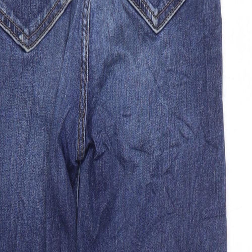 Marks and Spencer Womens Blue Cotton Skinny Jeans Size 8 L24 in Regular Zip