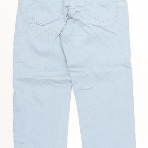 NEXT Womens Blue Cotton Cropped Jeans Size 8 L24 in Regular Zip