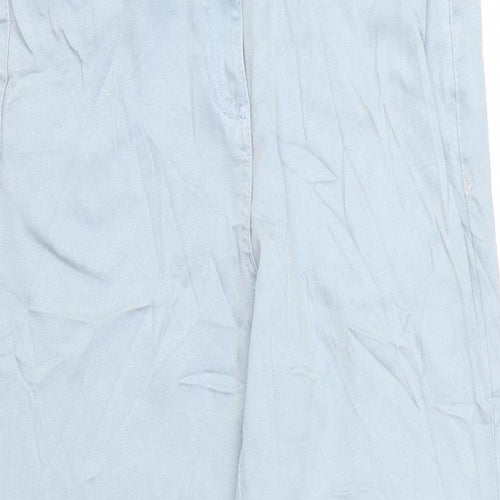 NEXT Womens Blue Cotton Cropped Jeans Size 8 L24 in Regular Zip