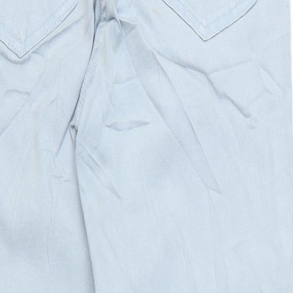 NEXT Womens Blue Cotton Cropped Jeans Size 8 L24 in Regular Zip