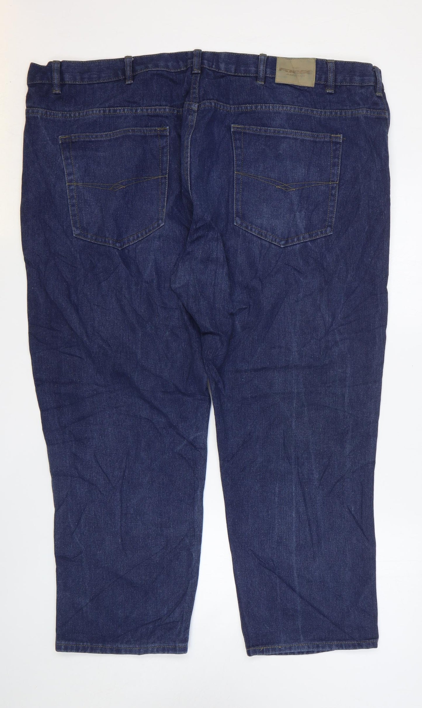Forge Mens Blue Cotton Straight Jeans Size 50 in L26 in Regular Zip