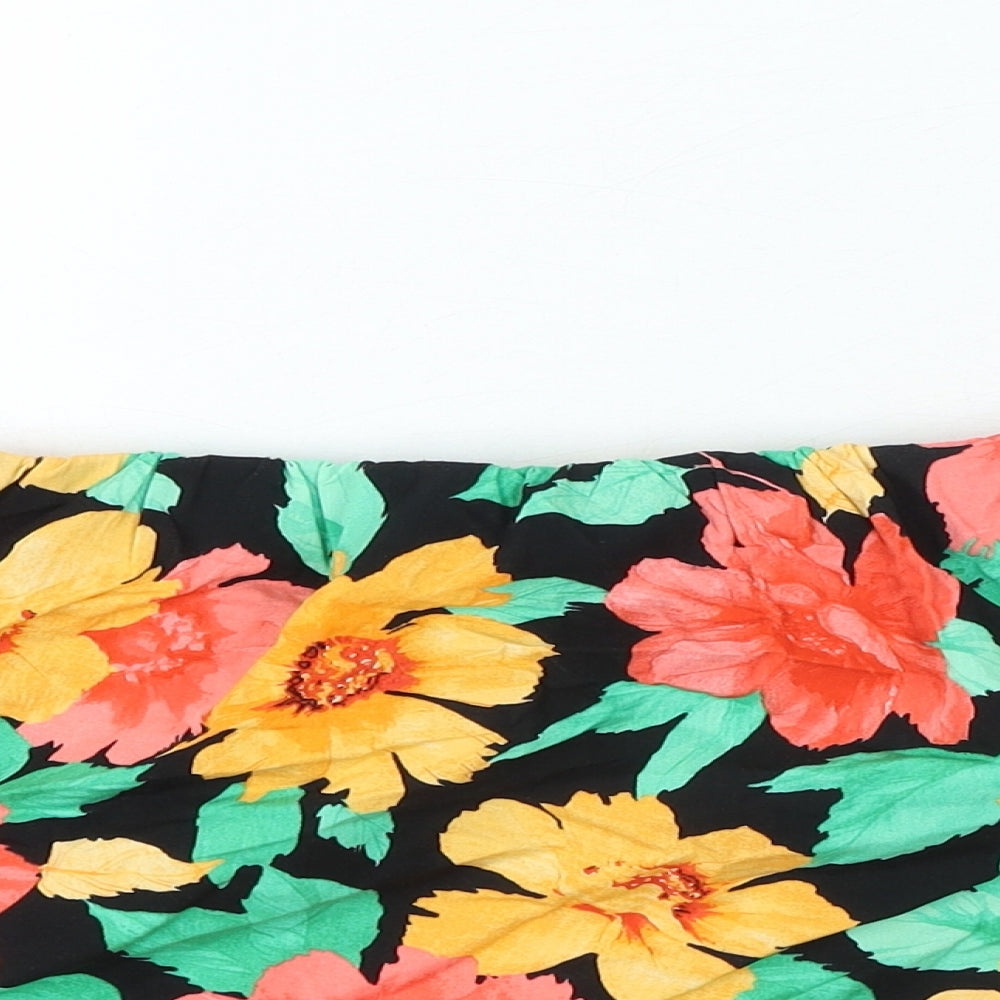 New Look Womens Multicoloured Floral 100% Cotton Basic Blouse Size 12 Off the Shoulder