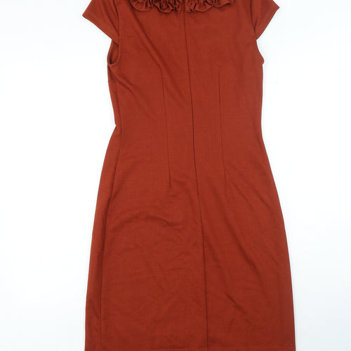 Marks and Spencer Womens Brown Polyester Ball Gown Size 8 Round Neck Pullover