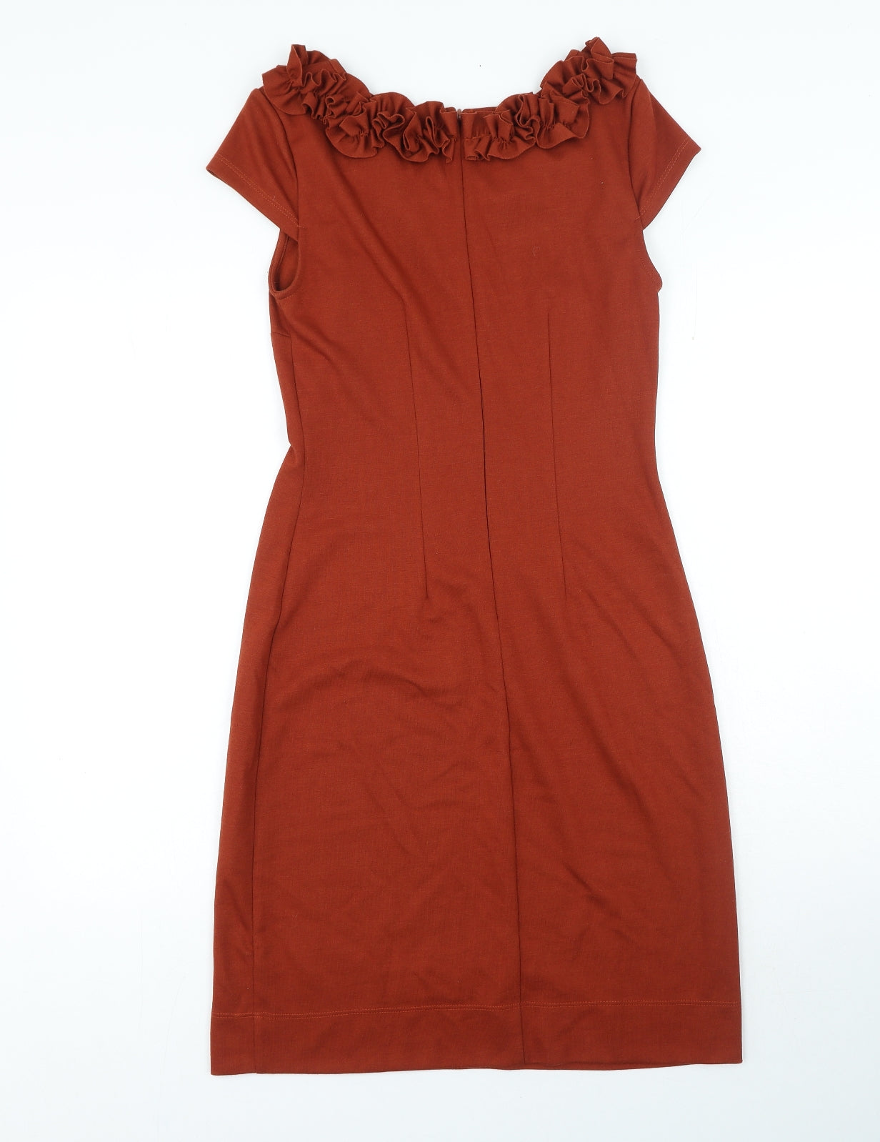 Marks and Spencer Womens Brown Polyester Ball Gown Size 8 Round Neck Pullover