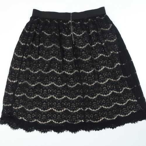 George Womens Black Viscose A-Line Skirt Size 16 Zip