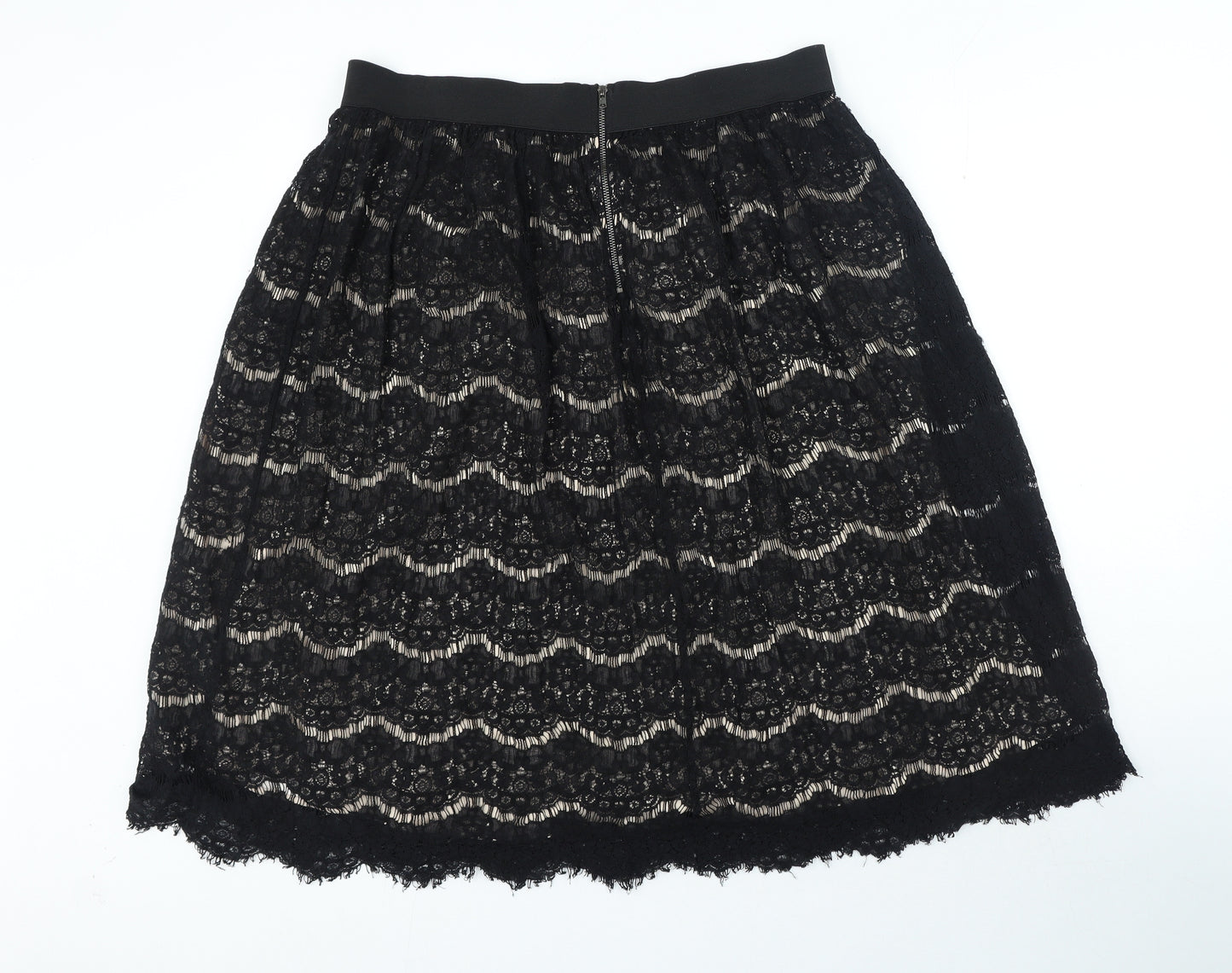 George Womens Black Viscose A-Line Skirt Size 16 Zip