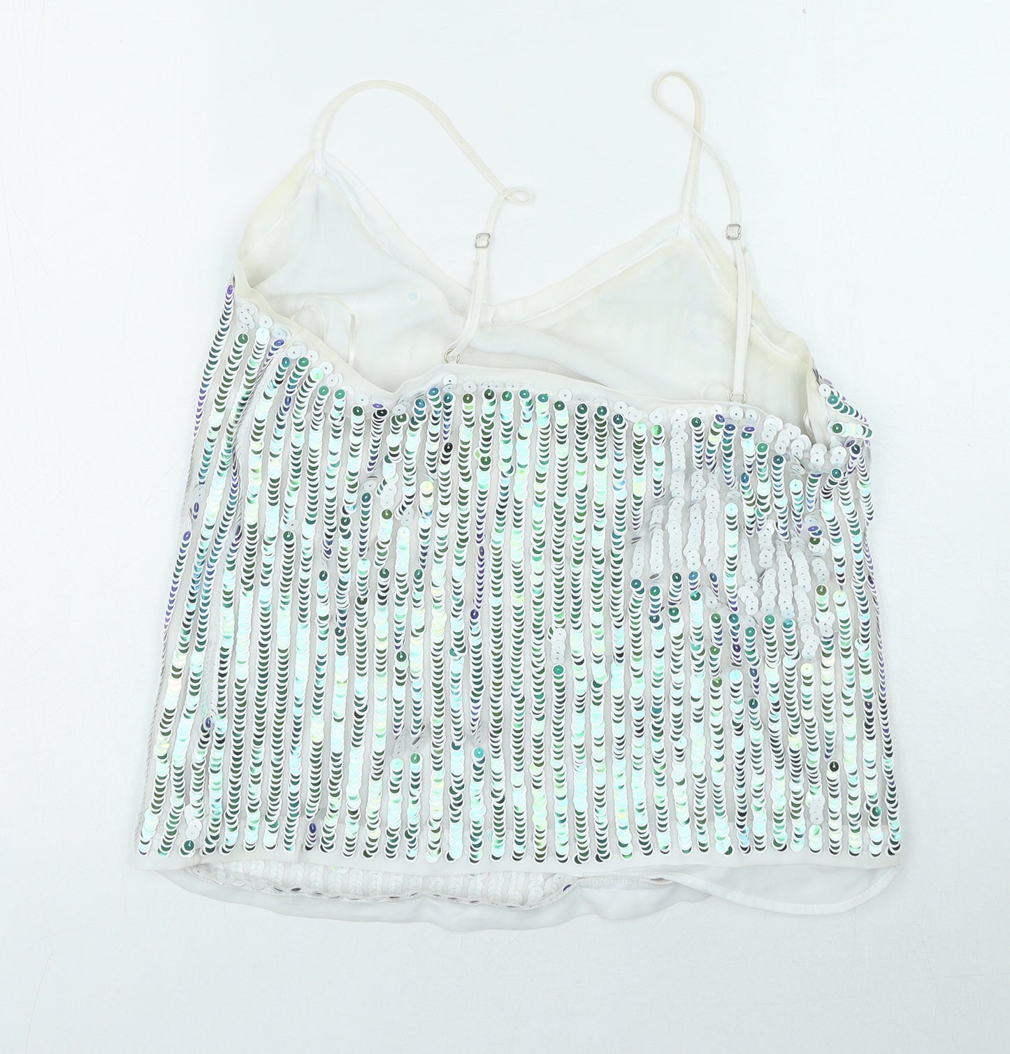 NEXT Womens White Polyester Camisole Blouse Size 12 Scoop Neck
