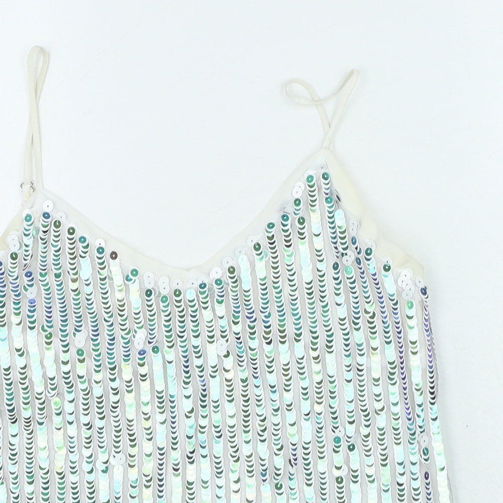 NEXT Womens White Polyester Camisole Blouse Size 12 Scoop Neck