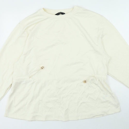 F&F Womens Ivory Polyamide Pullover Sweatshirt Size 16 Tie