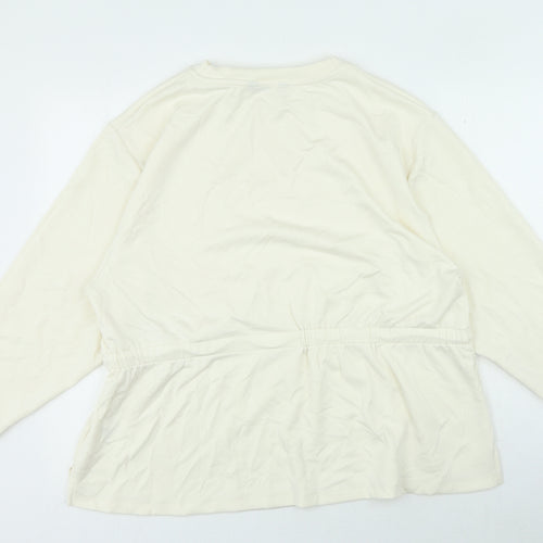 F&F Womens Ivory Polyamide Pullover Sweatshirt Size 16 Tie
