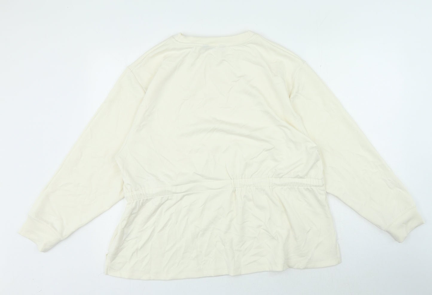 F&F Womens Ivory Polyamide Pullover Sweatshirt Size 16 Tie