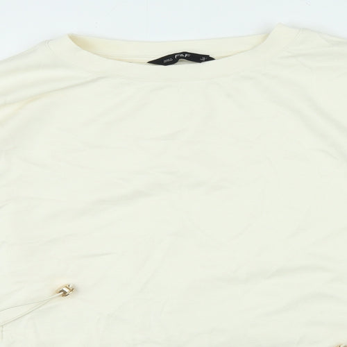 F&F Womens Ivory Polyamide Pullover Sweatshirt Size 16 Tie