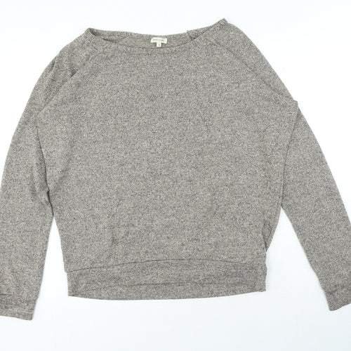 River Island Womens Brown Boat Neck Polyester Pullover Jumper Size 8