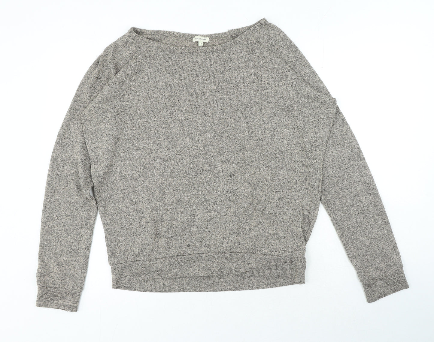 River Island Womens Brown Boat Neck Polyester Pullover Jumper Size 8