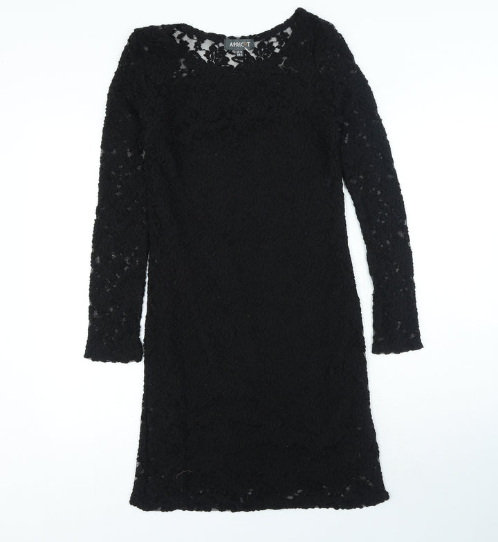 Apricot Womens Black Polyester A-Line Size 10 Round Neck Pullover