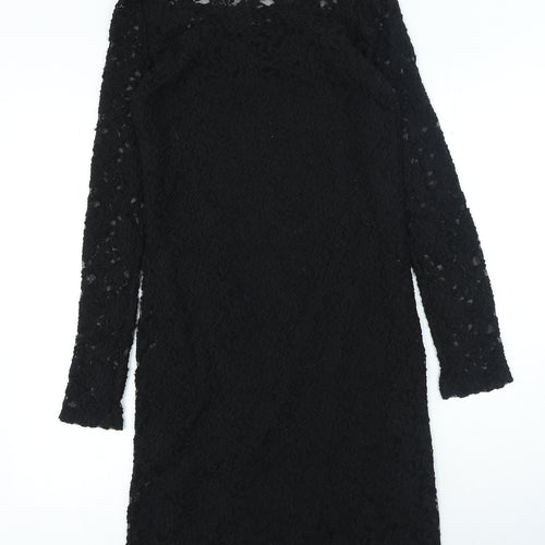Apricot Womens Black Polyester A-Line Size 10 Round Neck Pullover