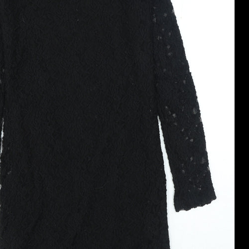 Apricot Womens Black Polyester A-Line Size 10 Round Neck Pullover