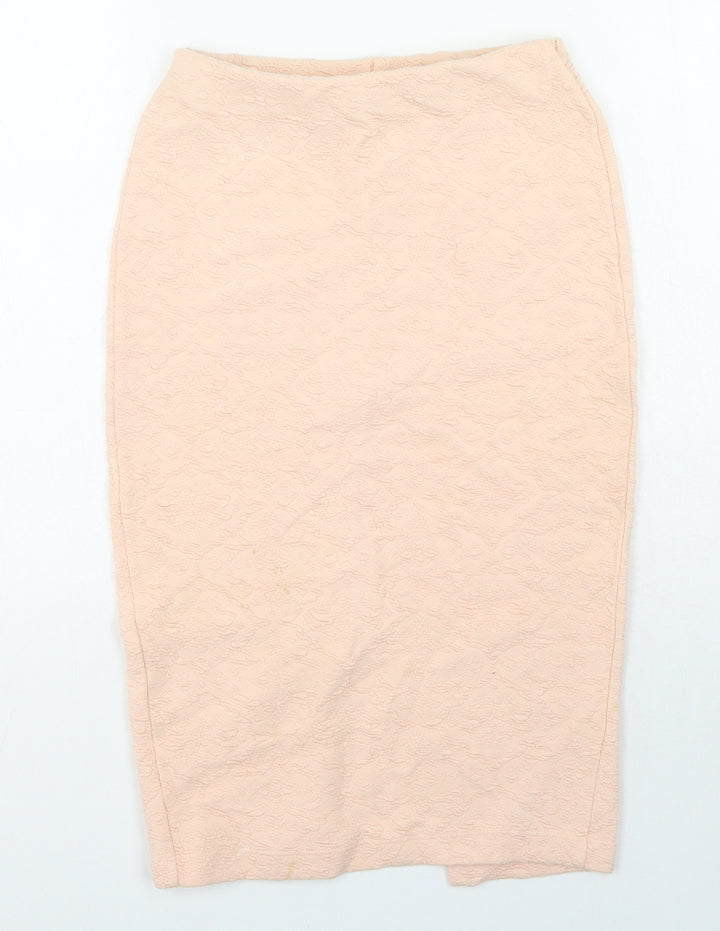 Miss Selfridge Womens Pink Cotton Straight & Pencil Skirt Size 6