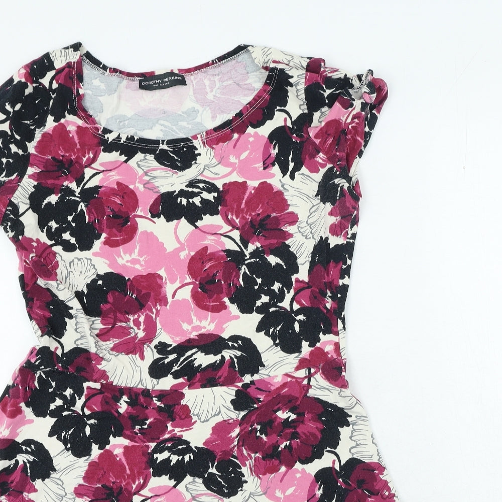 Dorothy Perkins Womens Multicoloured Floral Cotton A-Line Size 14 Round Neck Pullover
