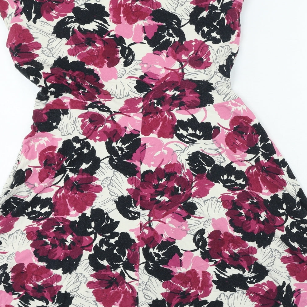 Dorothy Perkins Womens Multicoloured Floral Cotton A-Line Size 14 Round Neck Pullover