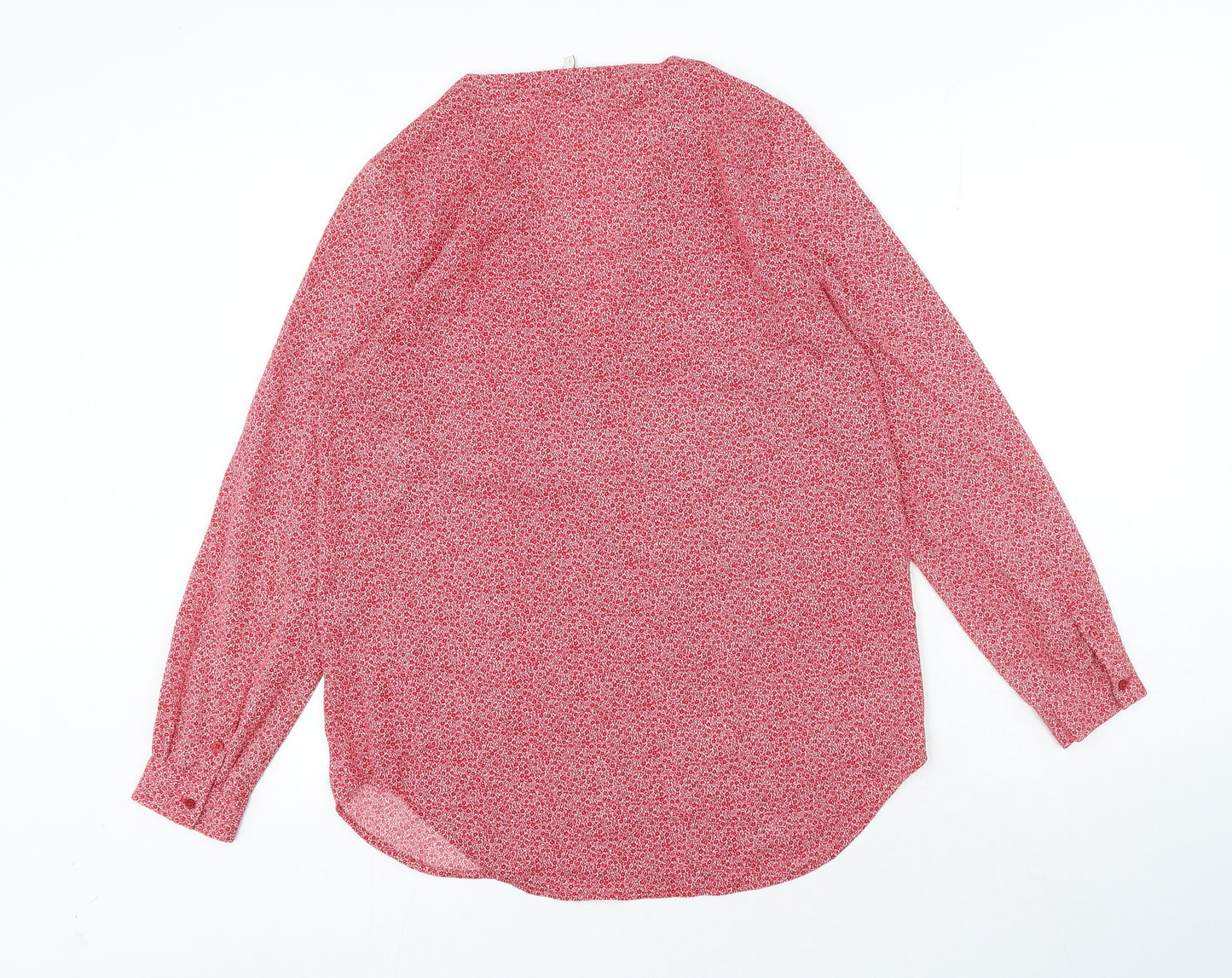 JOIE Womens Red Geometric Polyester Basic Blouse Size S V-Neck