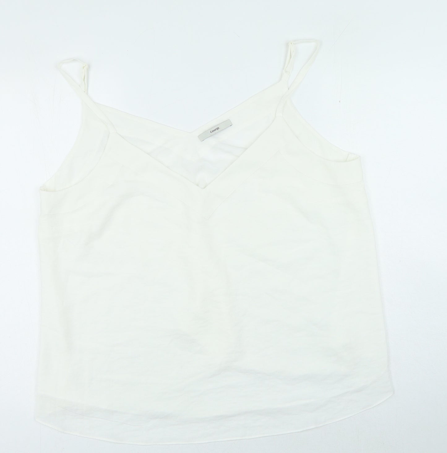 George Womens White Polyester Camisole Blouse Size 18 V-Neck