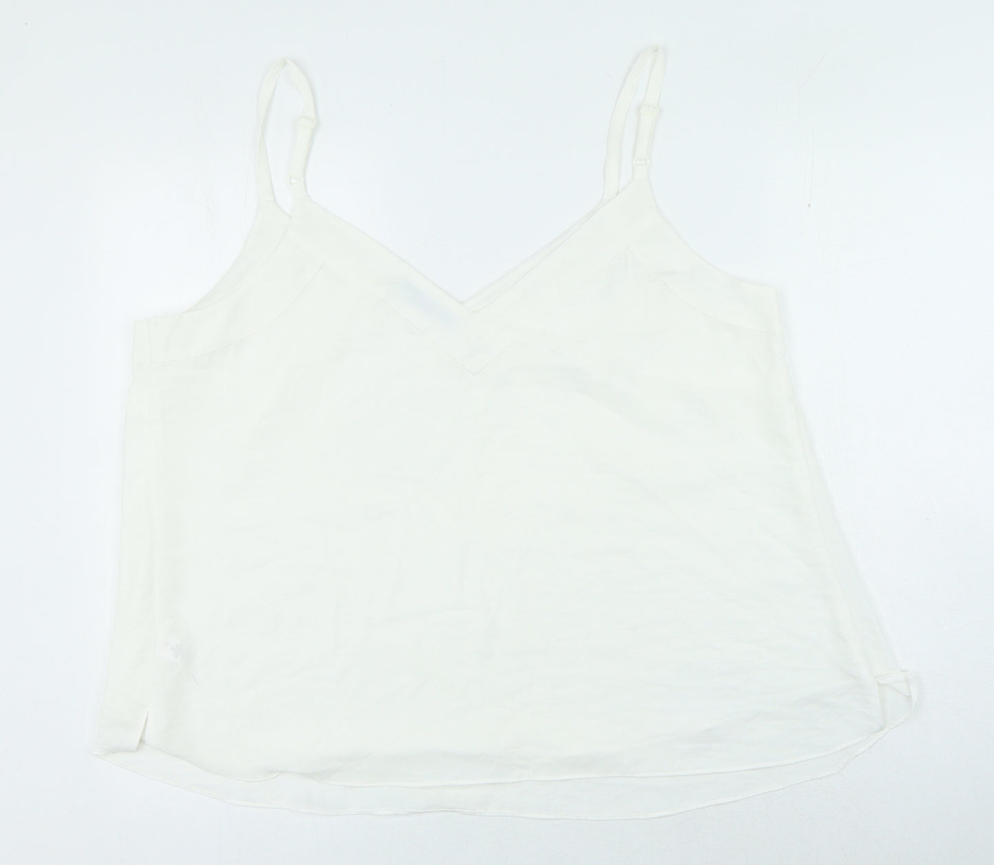 George Womens White Polyester Camisole Blouse Size 18 V-Neck
