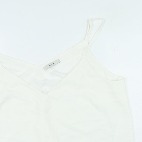 George Womens White Polyester Camisole Blouse Size 18 V-Neck