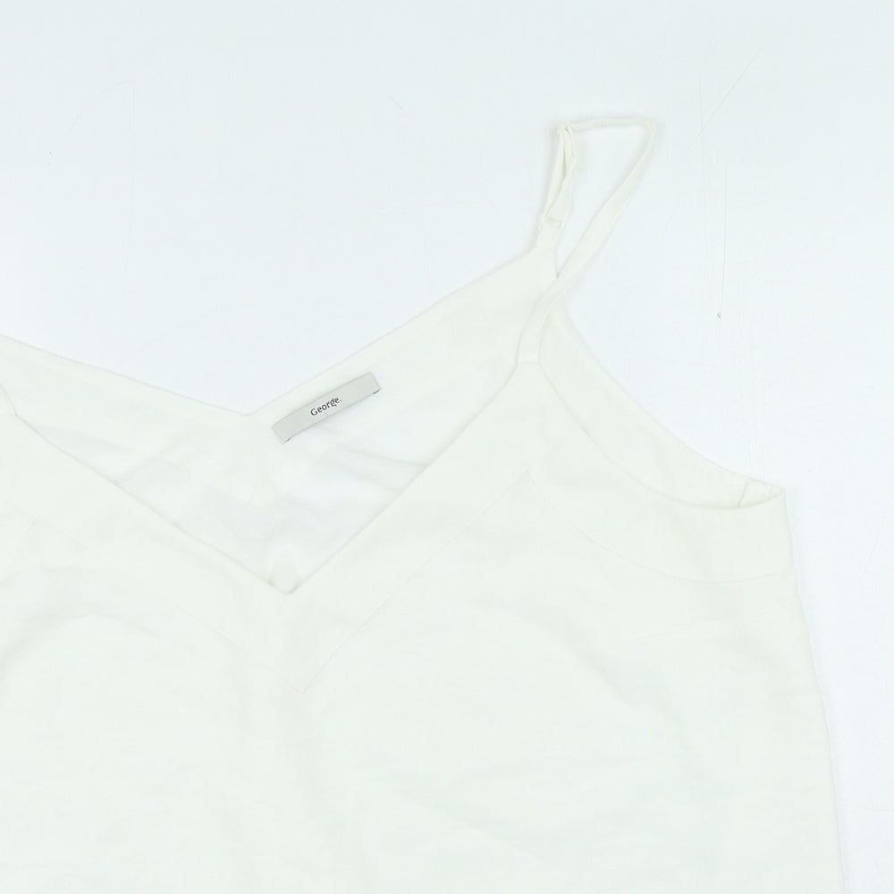 George Womens White Polyester Camisole Blouse Size 18 V-Neck
