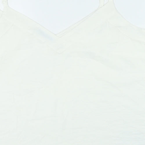 George Womens White Polyester Camisole Blouse Size 18 V-Neck