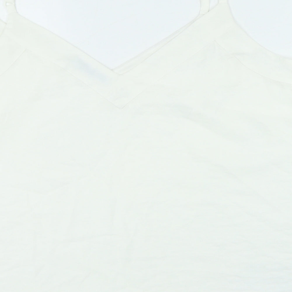 George Womens White Polyester Camisole Blouse Size 18 V-Neck