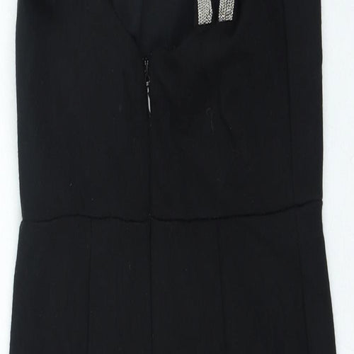 River Island Womens Black Viscose Bodycon Size 8 Halter Zip
