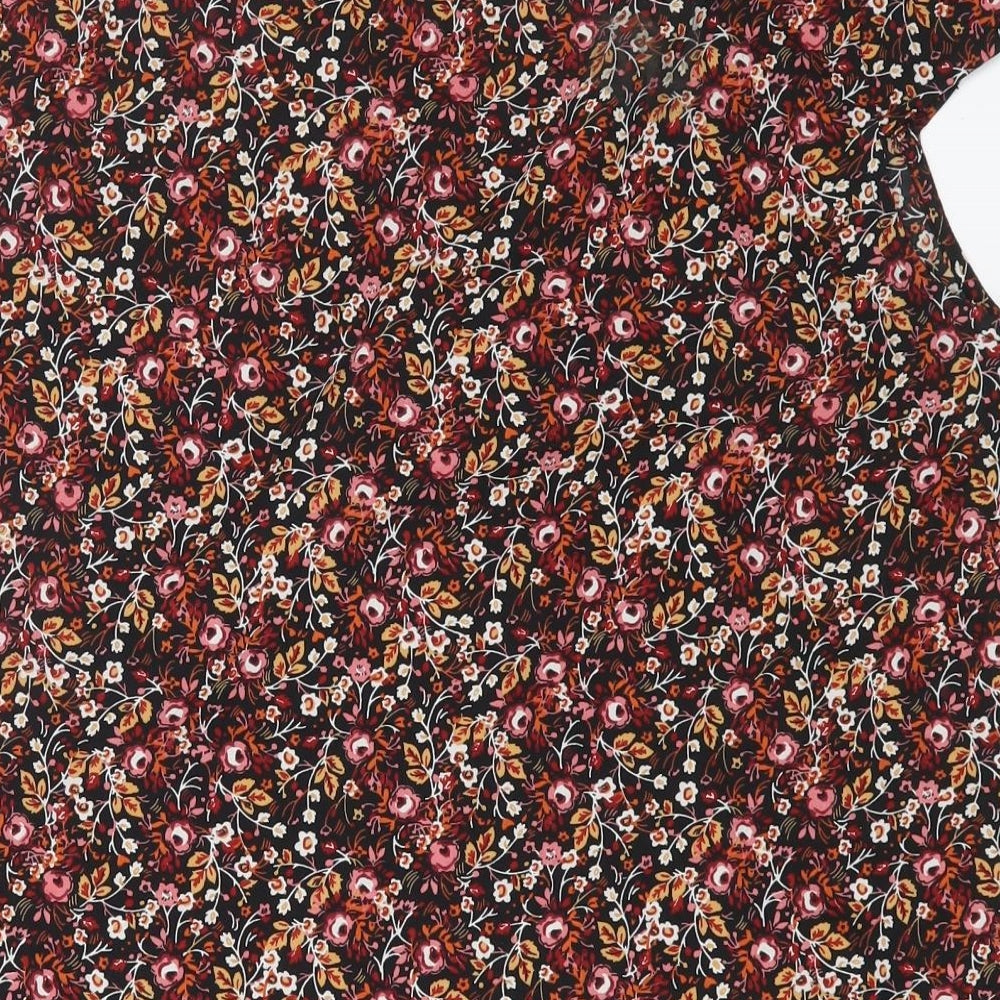 Peacocks Womens Multicoloured Floral Polyester Basic Blouse Size 14 Scoop Neck