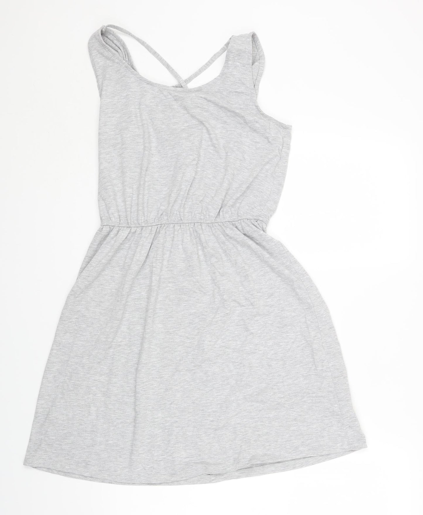 George Womens Grey Polyester Fit & Flare Size M Scoop Neck Pullover