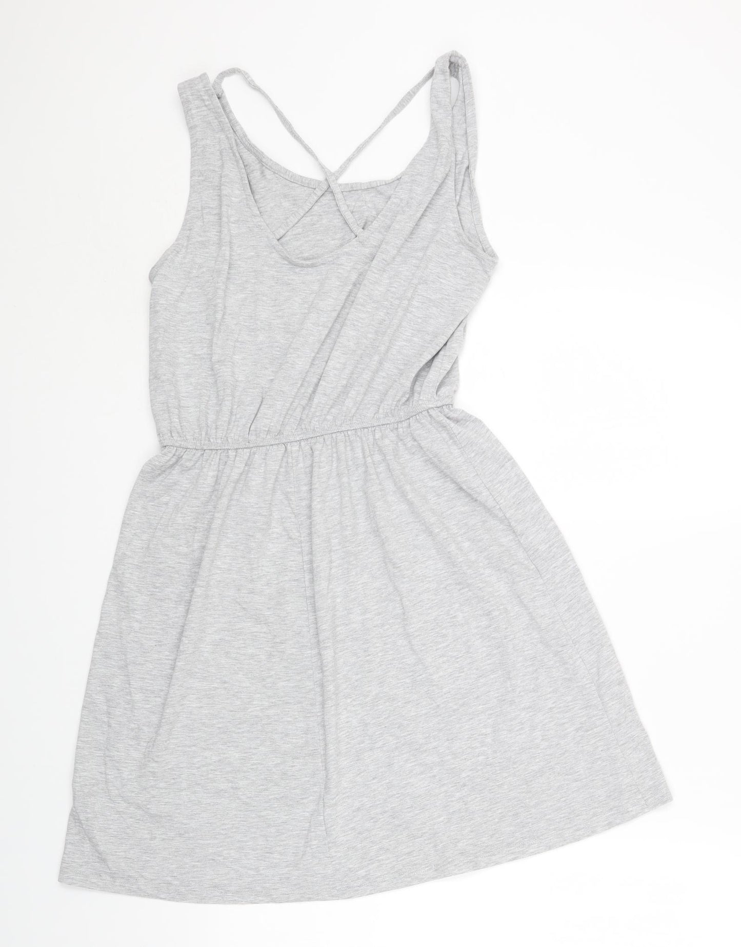 George Womens Grey Polyester Fit & Flare Size M Scoop Neck Pullover
