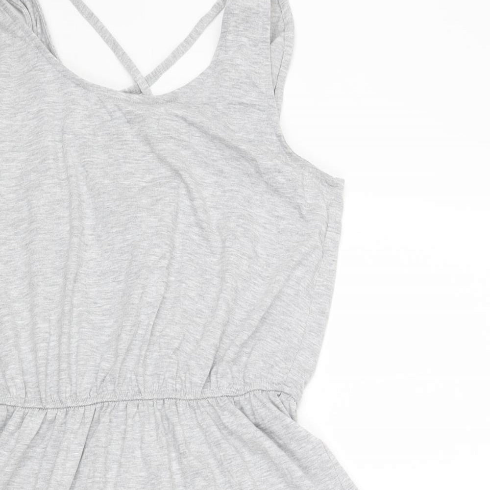 George Womens Grey Polyester Fit & Flare Size M Scoop Neck Pullover