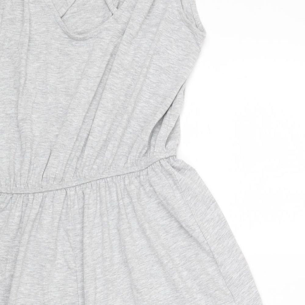 George Womens Grey Polyester Fit & Flare Size M Scoop Neck Pullover